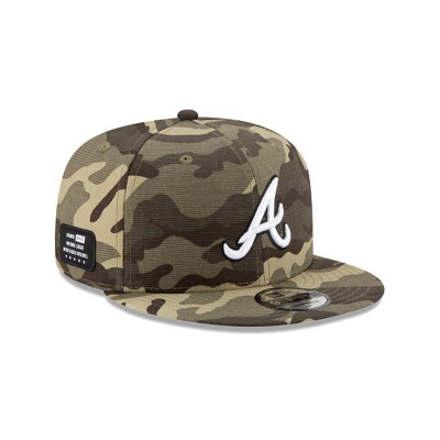 Green Atlanta Braves Hat - New Era MLB Armed Forces Weekend 9FIFTY Snapback Caps USA0731629